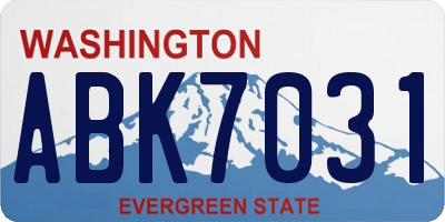 WA license plate ABK7031