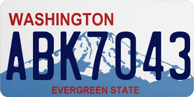 WA license plate ABK7043