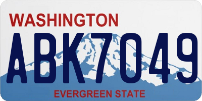 WA license plate ABK7049