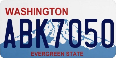 WA license plate ABK7050