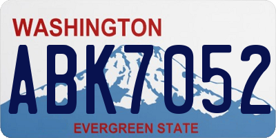 WA license plate ABK7052