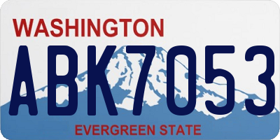 WA license plate ABK7053