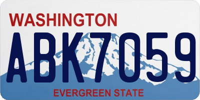 WA license plate ABK7059