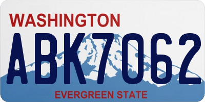 WA license plate ABK7062