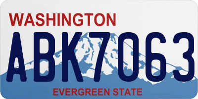 WA license plate ABK7063