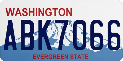 WA license plate ABK7066