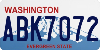 WA license plate ABK7072