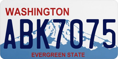 WA license plate ABK7075