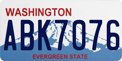 WA license plate ABK7076