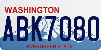 WA license plate ABK7080