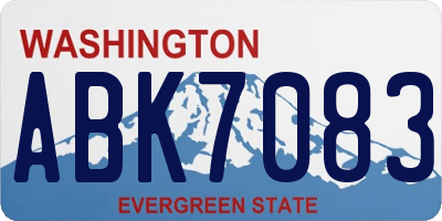 WA license plate ABK7083