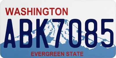 WA license plate ABK7085