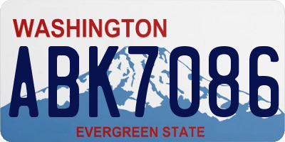 WA license plate ABK7086