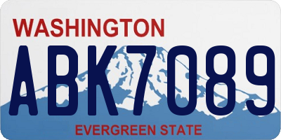 WA license plate ABK7089
