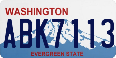 WA license plate ABK7113