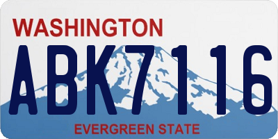 WA license plate ABK7116