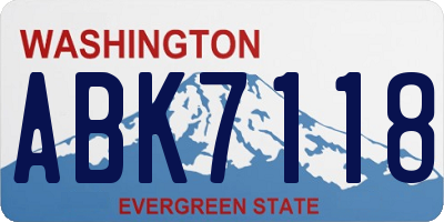 WA license plate ABK7118