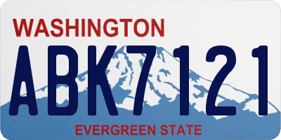 WA license plate ABK7121