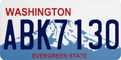 WA license plate ABK7130