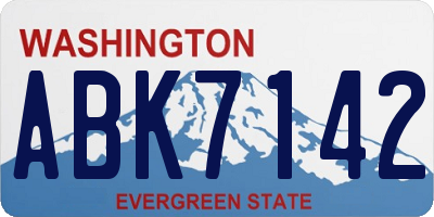 WA license plate ABK7142