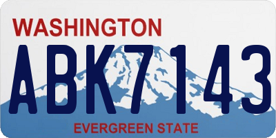 WA license plate ABK7143