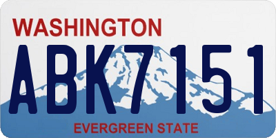 WA license plate ABK7151