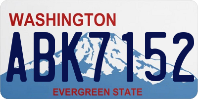 WA license plate ABK7152