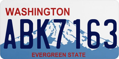 WA license plate ABK7163