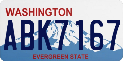 WA license plate ABK7167