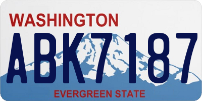 WA license plate ABK7187