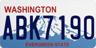 WA license plate ABK7190