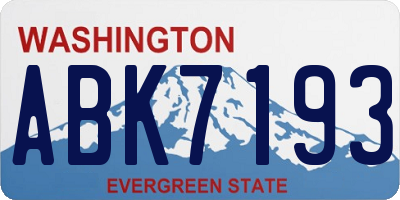 WA license plate ABK7193