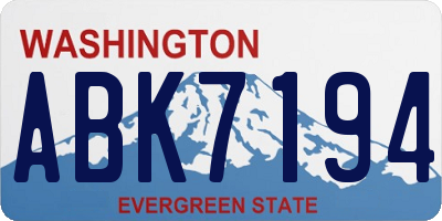 WA license plate ABK7194