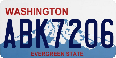 WA license plate ABK7206