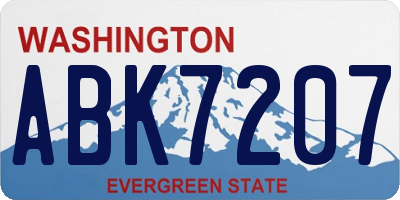 WA license plate ABK7207