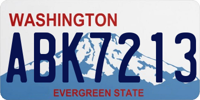 WA license plate ABK7213