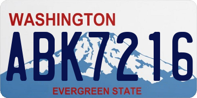 WA license plate ABK7216