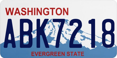 WA license plate ABK7218