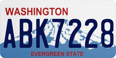 WA license plate ABK7228