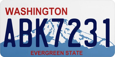 WA license plate ABK7231