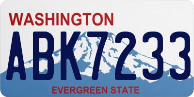 WA license plate ABK7233