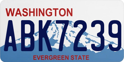 WA license plate ABK7239