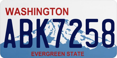 WA license plate ABK7258