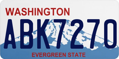 WA license plate ABK7270