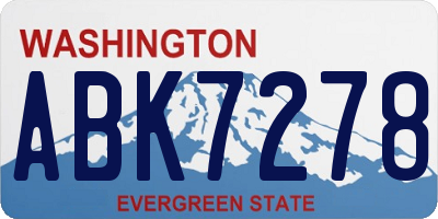 WA license plate ABK7278