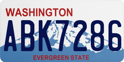 WA license plate ABK7286