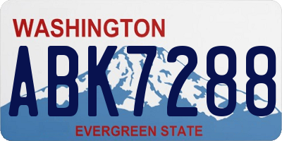 WA license plate ABK7288