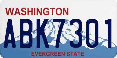 WA license plate ABK7301