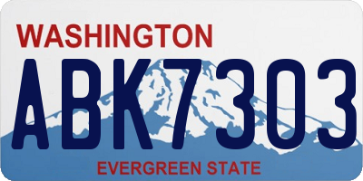 WA license plate ABK7303