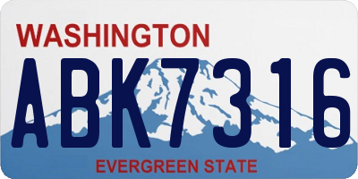 WA license plate ABK7316